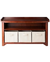 Verona Storage Bench with 3 Foldable Baskets