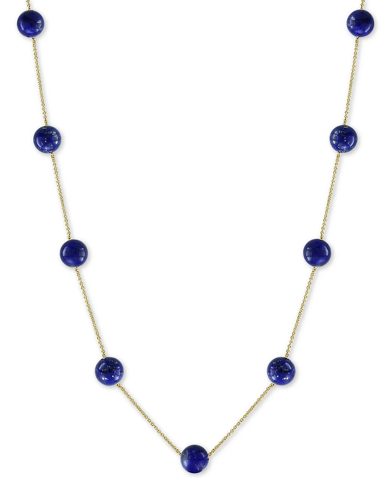 Effy Lapis Lazuli (6mm) 18" Statement Necklace 14k Gold (Also Onyx)