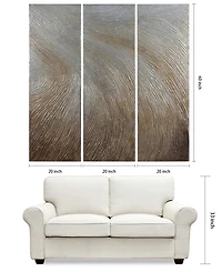 Empire Art Direct Gold Waves 3-Piece Textured Metallic Hand Painted Wall Art Set by Martin Edwards, 60" x 20" x 1.5"