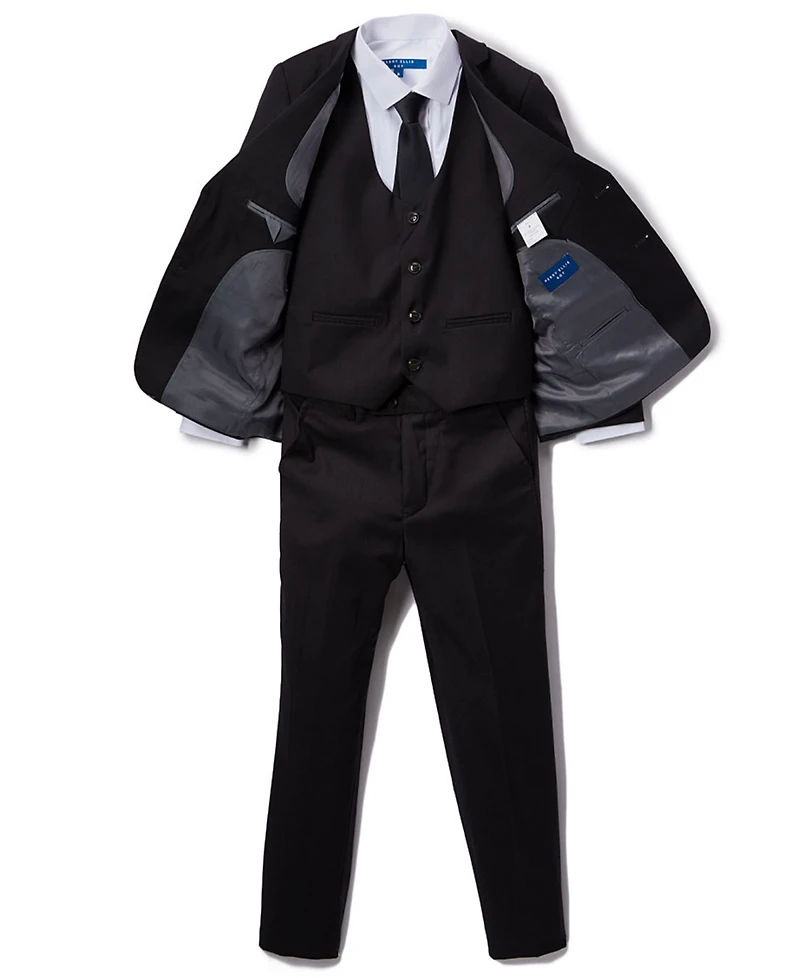 Perry Ellis Toddler Boy's 5-Piece Shirt, Tie, Jacket, Vest and Pants Solid Suit Set