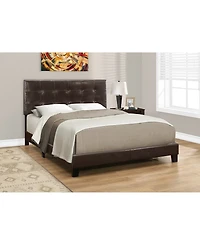 Monarch Specialties Queen Leather Look Bed