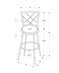 Monarch Specialties 2 Piece Leather Look Bar Stool Set