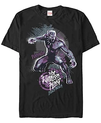 Marvel Men's Black Panther Geometric Warrior King Short Sleeve T-Shirt