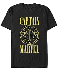 Marvel Men's Captain Yellow Symbol Short Sleeve T-Shirt