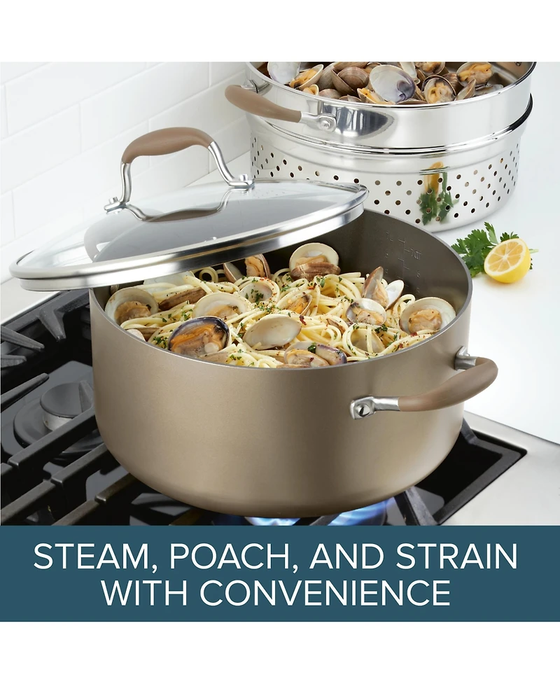 Anolon Advanced Home Hard-Anodized Nonstick 8.5 Qt. Wide Stockpot with Multi-Function Insert