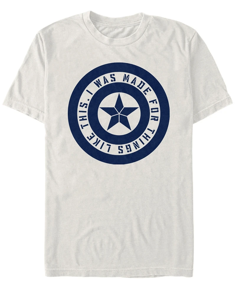 Marvel Men's Captain America I Was Made For This Shield Inspiration Short Sleeve T-Shirt