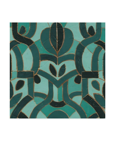 June Erica Vess Turquoise Mosaic I Canvas Art - 15" x 20"