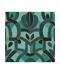 June Erica Vess Turquoise Mosaic I Canvas Art - 15" x 20"