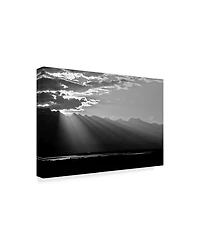 American School Clouds Rays in Black and White Canvas Art - 37" x 49"