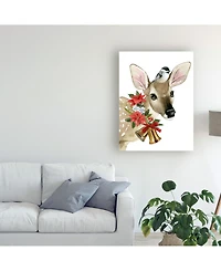 Grace Popp Deer Christmas I Canvas Art - 15" x 20"