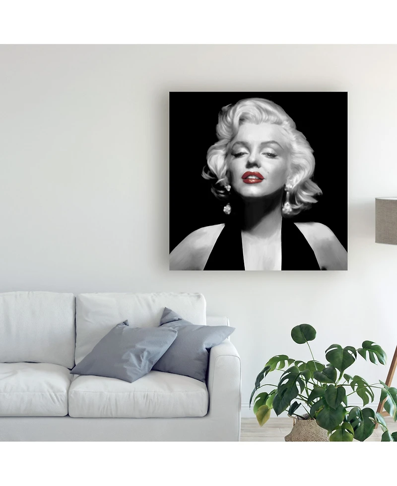 Chris Consani Halter Top Marilyn Red Lips Canvas Art - 20" x 25"