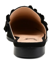 Journee Collection Women's Kessie Ruffle Pointed Toe Slip On Mules