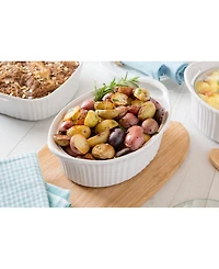 Corningware French White 1.5-Qt. Oval Casserole with Glass Lid