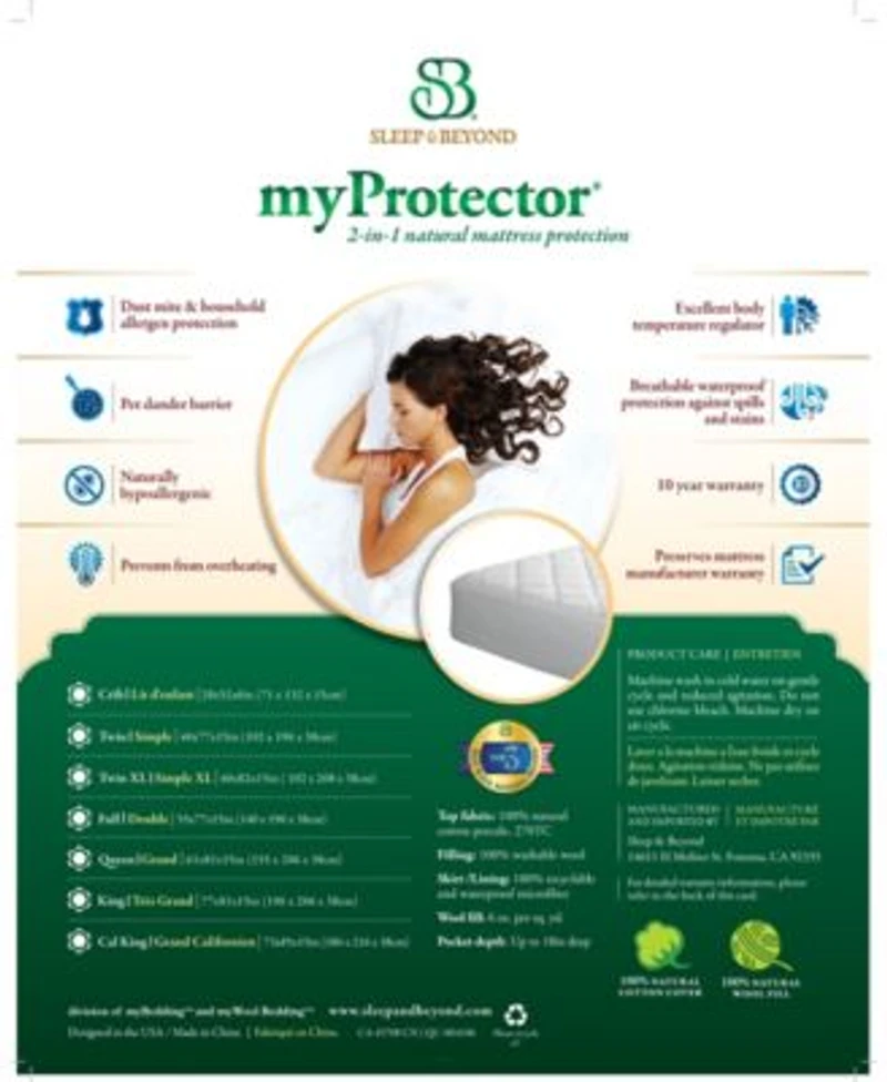 Sleep Beyond Myprotector 2 In 1 Ultimate Washable Mattress Protectors