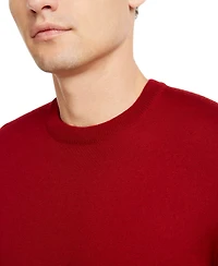 Club Room Men's Solid Crew Neck Merino Wool Blend Sweater