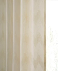 Half Price Drapes Sirius Striped Patterned Faux Linen Sheer Curtain