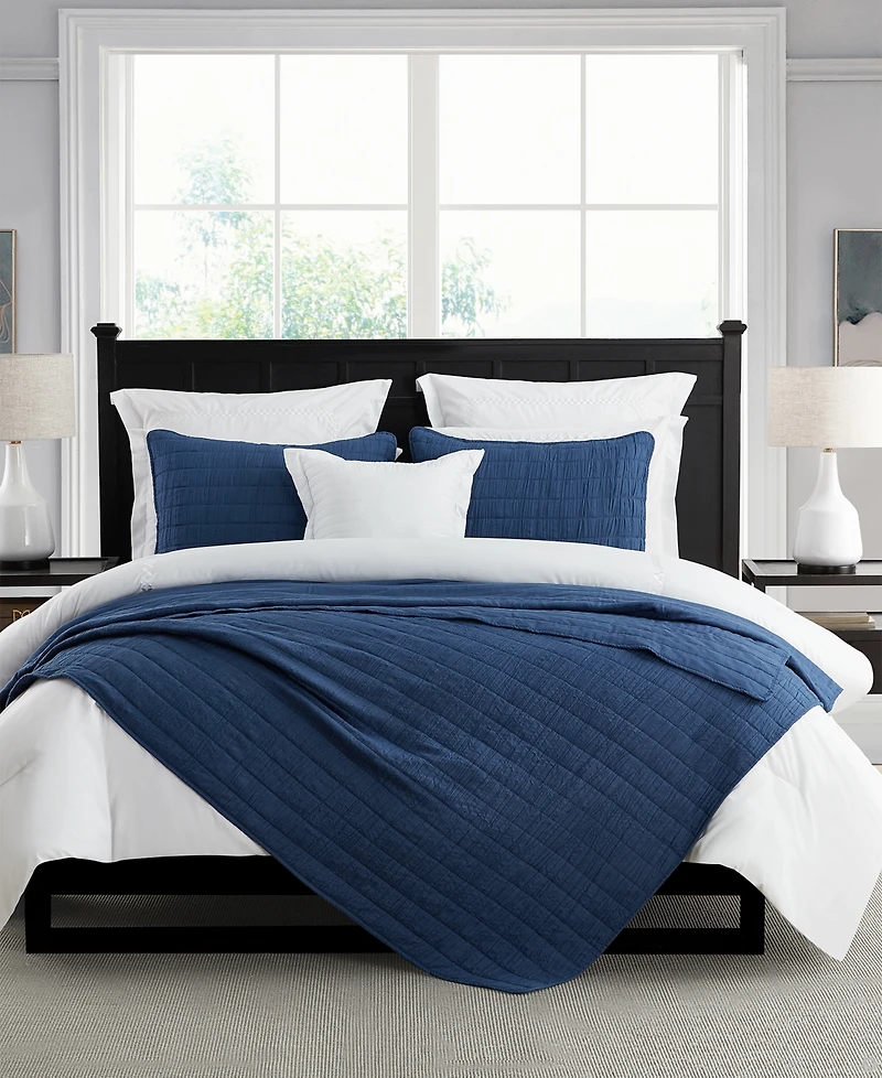 Cathay Home Inc. Enzyme Washed Crinkle Quilt Set, Full/Queen