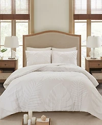 Madison Park Bahari Palm Tufted 3-Pc. Duvet Cover Set, Full/Queen
