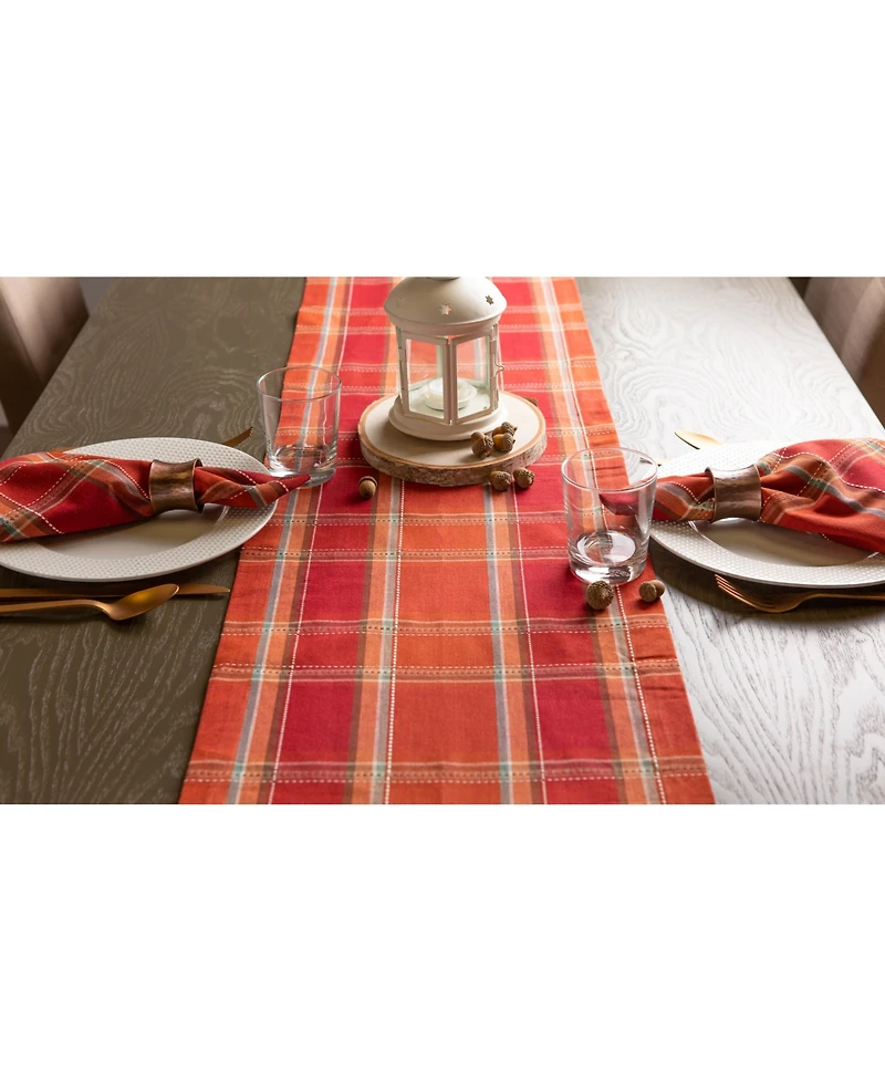 Design Imports Autumn Spice Plaid Table Runner