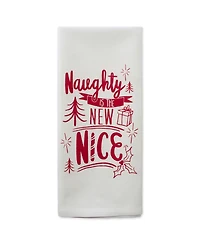 Design Imports Assorted Naughty Nice Holiday Printed Dishtowel Set