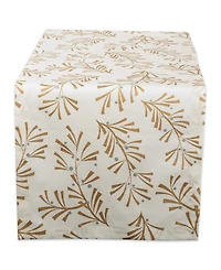 Design Imports Metallic Holly Leaves Table Runner
