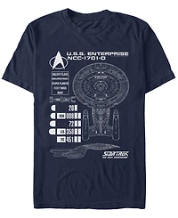 Star Trek Men's The Next Generation U.s.s. Enterprise Ncc-1701-d Schematic Short Sleeve T-Shirt