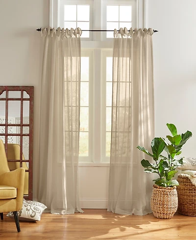 Elrene Home Fashions Vienna Tie-Top Sheer Window Curtain