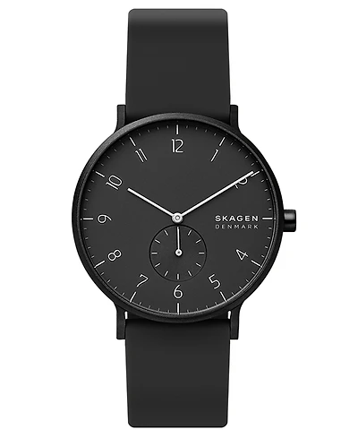 Skagen Aaren Kulor Aluminum Silicone Strap Watch 41mm Created for Macy's