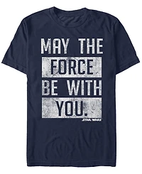 Star Wars Men's May The Force Be With You Stacked Text Short Sleeve T-Shirt