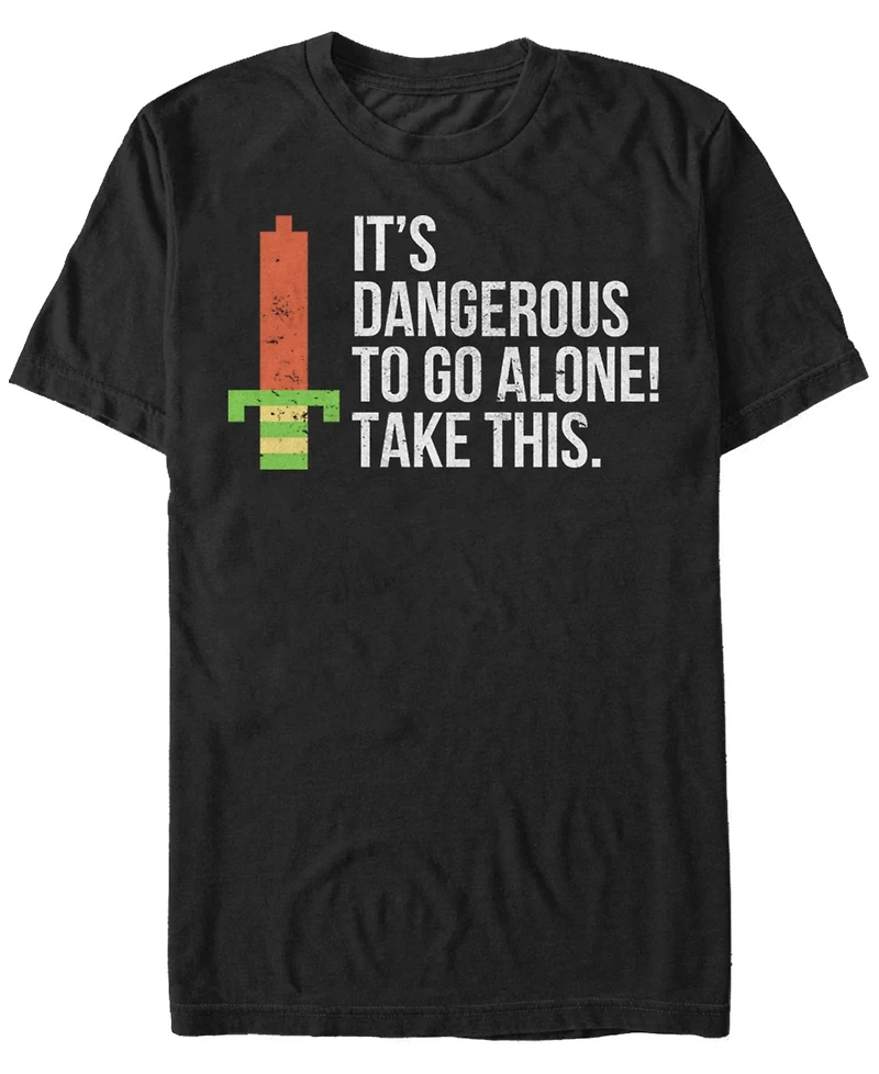 Nintendo Men's Legend of Zelda It's Dangerous Take This Pixelated Sword Short Sleeve T-Shirt