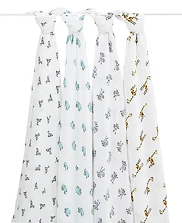 aden by aden + anais Baby Boys or Baby Girls Jungle Swaddles, Pack of 4