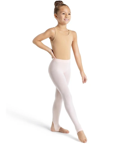 Capezio Girls Ultra Soft Self Knit Waistband Stirrup Tight