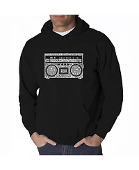 La Pop Art Men's Word Hooded Sweatshirt - Greatest Rap Hits of The 1980's