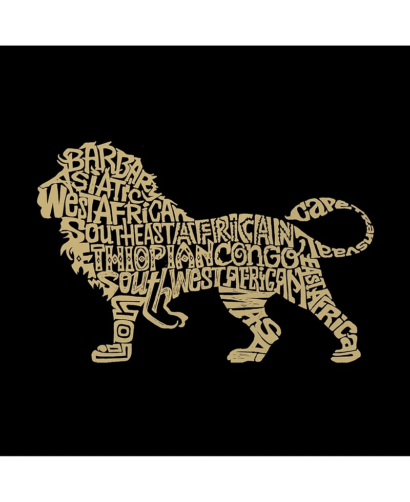 La Pop Art Men's Word Hoodie - Lion