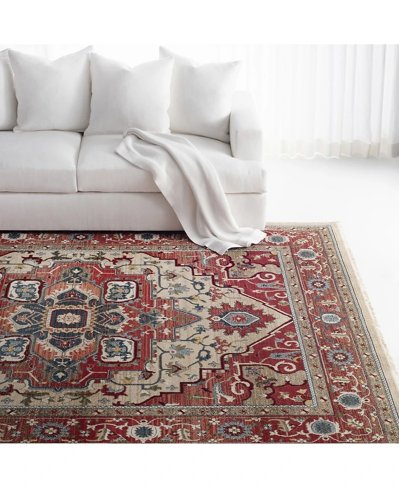 Lauren Ralph Lauren Quentin LRL1298C Red and Beige 5'1" X 7'6" Area Rug