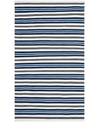Lauren Ralph Lauren Leopold Stripe LRL2462B White and French Blue 4' X 6' Outdoor Area Rug