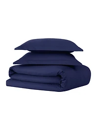 Brooklyn Loom Solid Cotton Percale -Pc. Duvet Cover Set