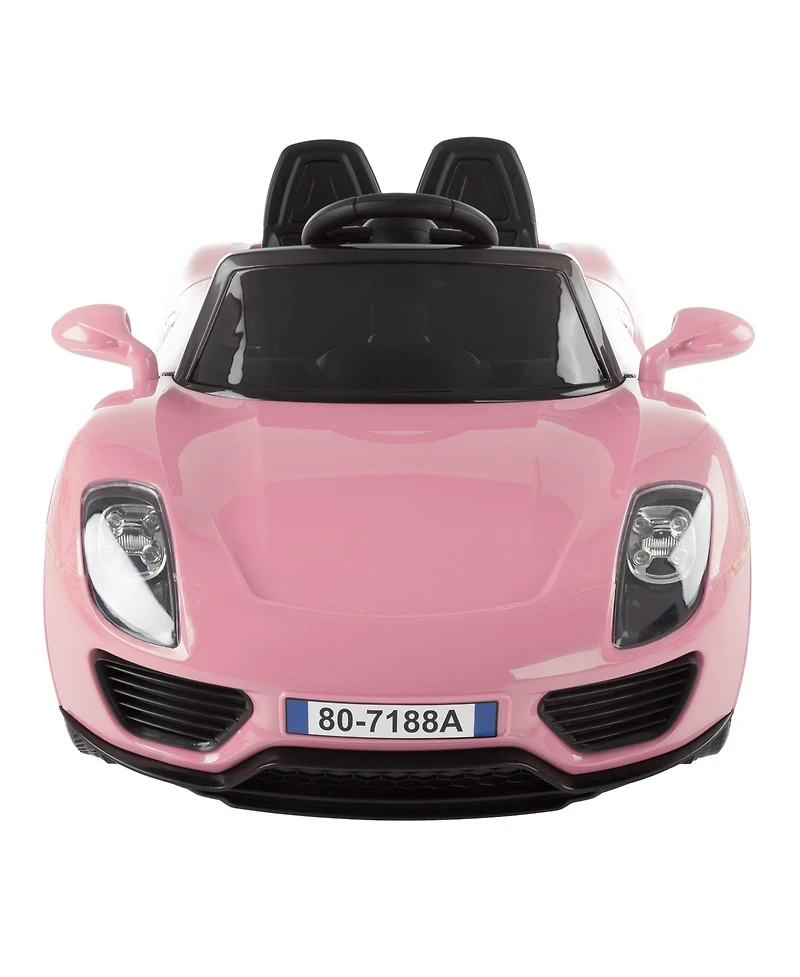 Ride On Sports Car Motorized Electric Rechargeable Battery Powered Toy with Remote Control, MP3 and Usb, Lights and Sound by Lil Rider Pink