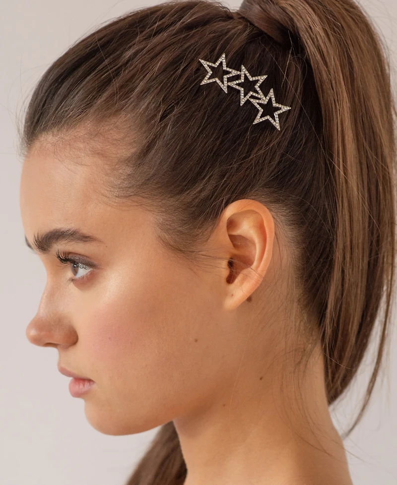 Soho Style Curved Sparkling Stars Barrette