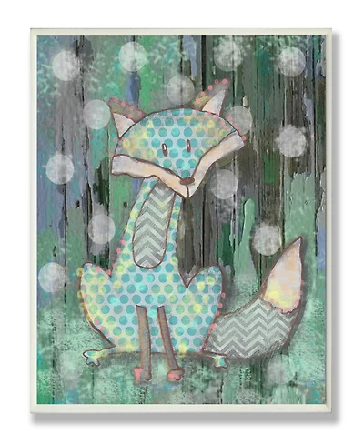 Stupell Industries The Kids Room Distressed Woodland Fox Wall Plaque Art, 12.5" x 18.5"