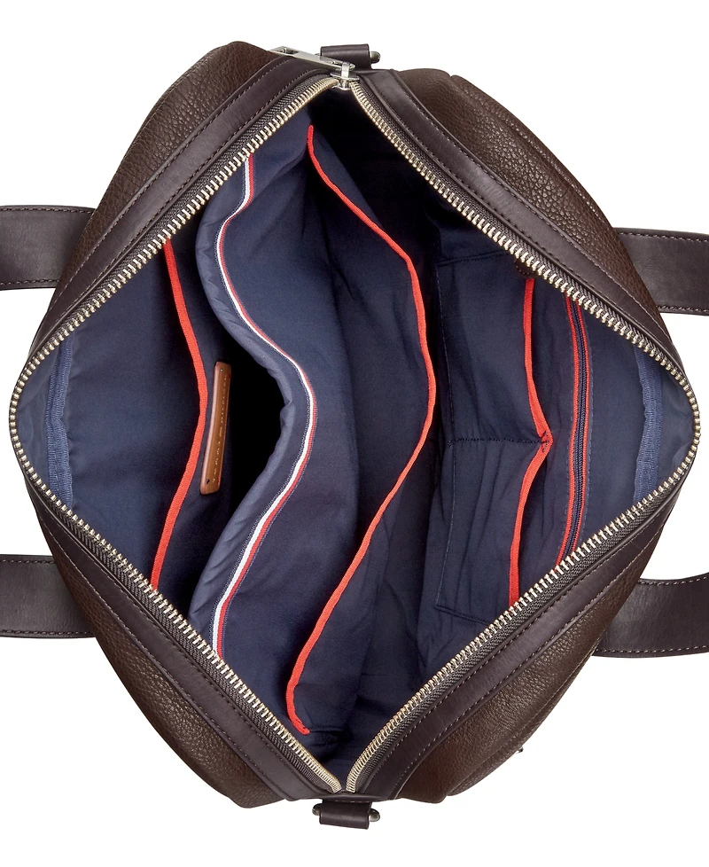 Tommy Hilfiger Men's Pebble Faux-Leather Leo Briefcase