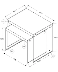 Monarch Specialties 2 Piece Nesting Table Set