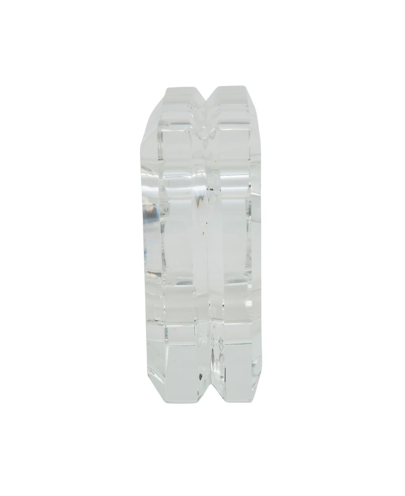 Saro Lifestyle Glass Crystal Doubled Block Napkin Ring, Set of 4