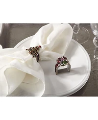 Saro Lifestyle Christmas Design Napkin Ring, Set of 4