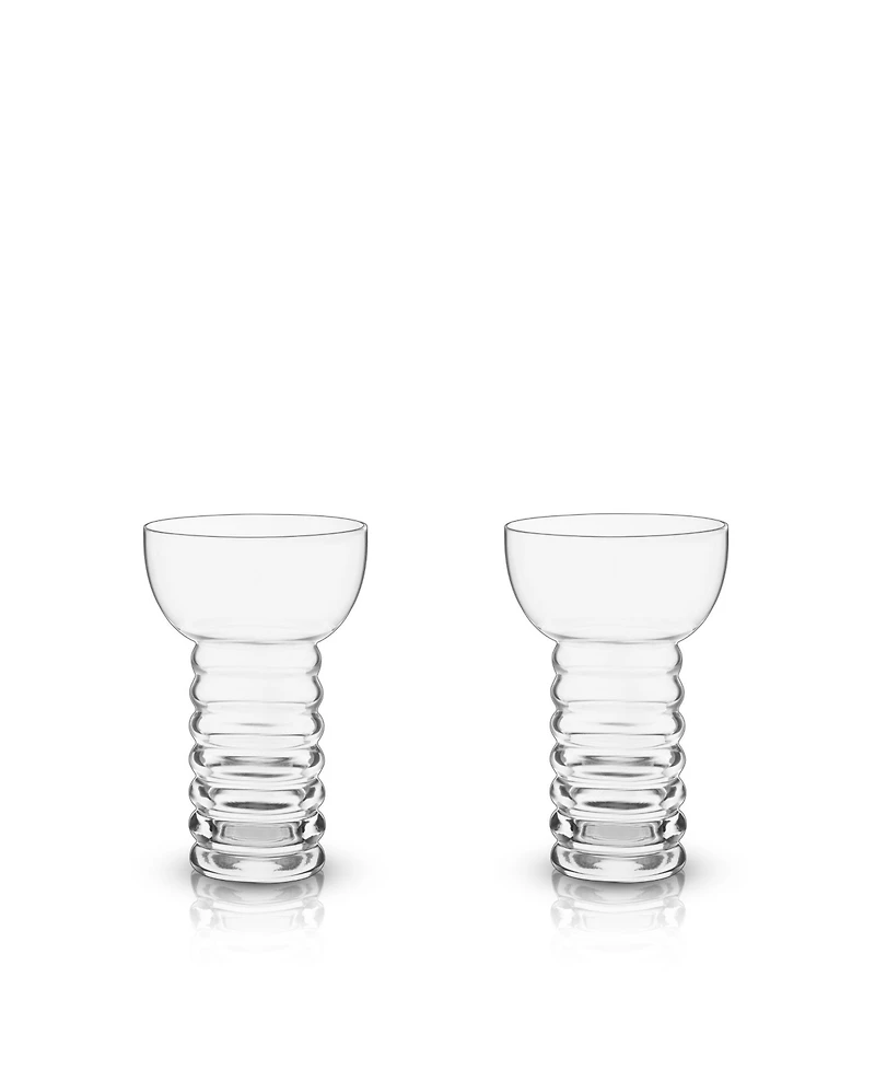 Viski Pacific Crystal Pearl Diver Glasses Set of 2, 12 Oz