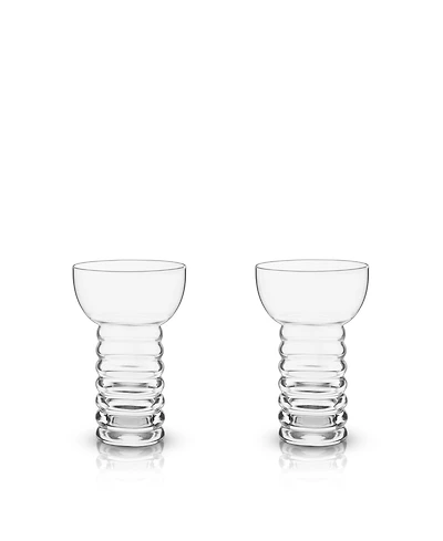 Viski Pacific Crystal Pearl Diver Glasses Set of 2, 12 Oz