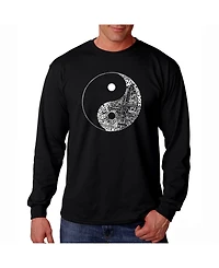 La Pop Art Men's Word Long Sleeve T-Shirt- Yin Yang