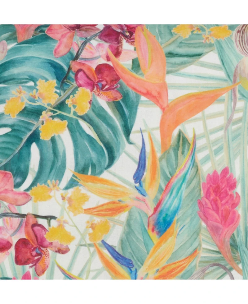 Saro Lifestyle Tropical Floral Printed Decorative Pillow, 18" x 18"