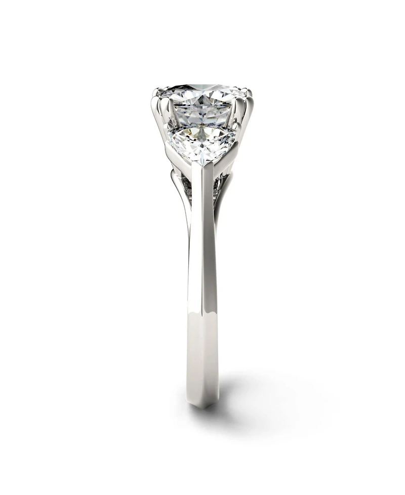 Moissanite Three Stone Ring 3 ct. t.w. Diamond Equivalent 14k White Gold