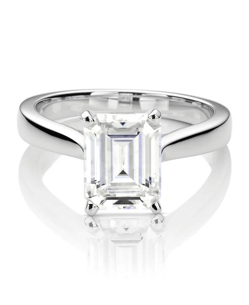 Moissanite Emerald Solitaire Ring 2-1/2 ct. t.w. Diamond Equivalent 14k White Gold
